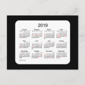 Cartes Pour Fêtes Annuelles Calendrier de vacances Mini noir 2019 par Janz (Devant)
