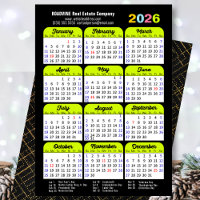 Calendrier d'entreprise 2026 Black Green Minimalis