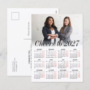 Cartes Pour Fêtes Annuelles Calendrier d'entreprise minimaliste avec photo de