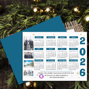 Cartes Pour Fêtes Annuelles Calendrier Entreprise 2026 avec logo de l'entrepri
