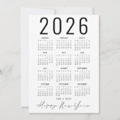 Cartes Pour Fêtes Annuelles Calendrier Joyeux Arbre de Noël 2025 (Dos)
