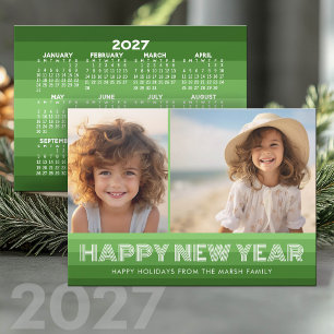 Cartes Pour Fêtes Annuelles Calendrier Ligne Rétro - 2 Photos - Ambiance 70 20