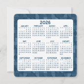 Cartes Pour Fêtes Annuelles Calendrier, Logo - Salutation professionnelle bleu (Dos)
