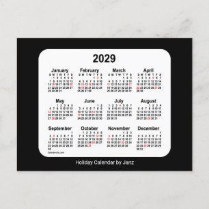 Cartes Pour Fêtes Annuelles Calendrier Mini Férié 2029 par Janz