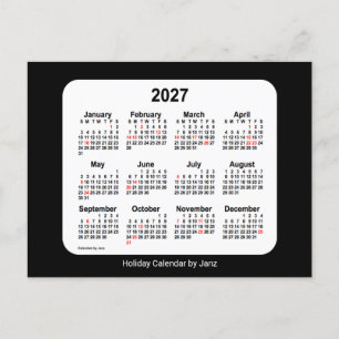 Cartes Pour Fêtes Annuelles Calendrier mini-vacances 2027 de Janz