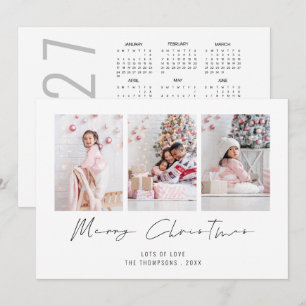 Cartes Pour Fêtes Annuelles Calendrier Moderne 3 Photos 2027 Joyeux Noël
