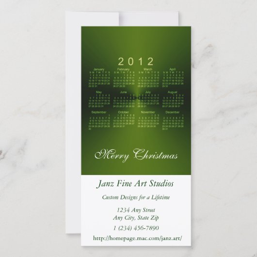 Cartes Pour Fêtes Annuelles Calendrier Noël 2012 (Devant)