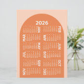 Cartes Pour Fêtes Annuelles Calendrier - peut télécharger mod arch rétro coral (Debout devant)