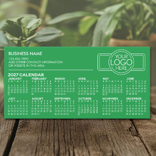 Cartes Pour Fêtes Annuelles Calendrier simple 2027 avec logo et informations d