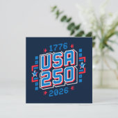 Cartes Pour Fêtes Annuelles Calendrier USA 250 – 1776 à 2026 Pixel Art (Debout devant)
