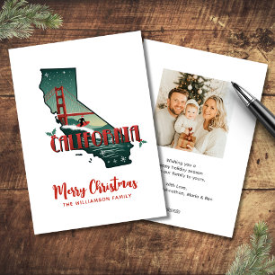Cartes Pour Fêtes Annuelles California State Family Photo Noël