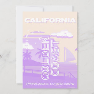 Cartes Pour Fêtes Annuelles Californie, Côte d'Or, Art du voyage, Preppy