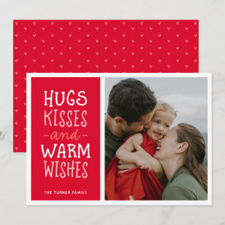 Cartes Pour Fêtes Annuelles Câlins Baisers Vœux Chaleureux Mignon Simple Rouge