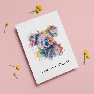 Cartes Pour Fêtes Annuelles Câlins de koala en couleur, personnalisé