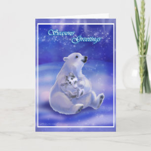 Cartes Pour Fêtes Annuelles Câlins d'ours polaire