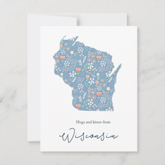 Cartes Pour Fêtes Annuelles Câlins et bisous du Wisconsin (Devant)