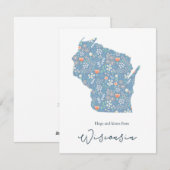 Cartes Pour Fêtes Annuelles Câlins et bisous du Wisconsin (Devant / Derrière)