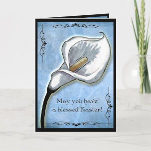 Cartes Pour Fêtes Annuelles Calla Lily de Pâques - Blanc à l'intérieur