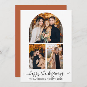 Cartes Pour Fêtes Annuelles Calligraphie 3 Arche Photo Thanksgiving Terracotta