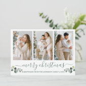 Cartes Pour Fêtes Annuelles Calligraphie Aquarelle Eucalyptus Vert Noël (Debout devant)