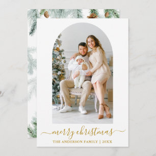 Cartes Pour Fêtes Annuelles Calligraphie Arche Aquarelle Pine Or