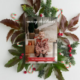 Cartes Pour Fêtes Annuelles Calligraphie blanc rouge Joyeux Noël Photo