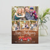 Cartes Pour Fêtes Annuelles Calligraphie Bois Thanksgiving Camion 4 Photos (Debout devant)