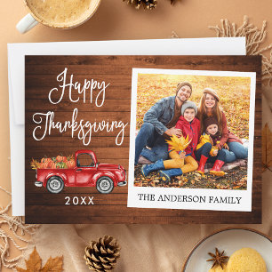 Cartes Pour Fêtes Annuelles Calligraphie Bois Thanksgiving Camion Instantané P