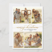 Cartes Pour Fêtes Annuelles Calligraphie botanique 4 Noël multiphoto (Devant)