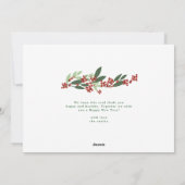 Cartes Pour Fêtes Annuelles Calligraphie classique JOY Botanique Noël Photo (Dos)