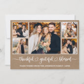 Cartes Pour Fêtes Annuelles Calligraphie Coeur Merci 5 Photo Kraft (Devant)