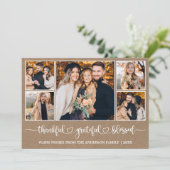 Cartes Pour Fêtes Annuelles Calligraphie Coeur Merci 5 Photo Kraft (Debout devant)