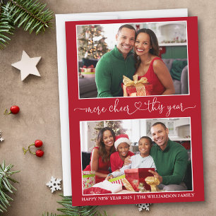 Cartes Pour Fêtes Annuelles Calligraphie Coeur Plus Cheer Rouge 2 Photo