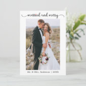 Cartes Pour Fêtes Annuelles Calligraphie Coeur rouge marié et joyeux (Debout devant)