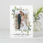 Cartes Pour Fêtes Annuelles Calligraphie Coeur rouge marié et joyeux photo (Debout devant)