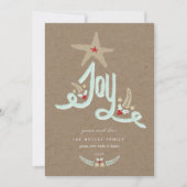 Cartes Pour Fêtes Annuelles Calligraphie de feuillage bleu rustique dessiné à (Devant)