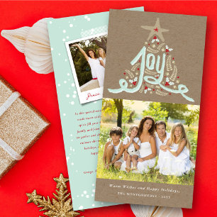 Cartes Pour Fêtes Annuelles Calligraphie de feuillage dessinée à la main de jo
