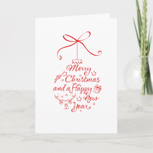 Cartes Pour Fêtes Annuelles Calligraphie de Noël et du Nouvel An (Devant)