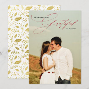Cartes Pour Fêtes Annuelles Calligraphie de script rouge reconnaissant photo c
