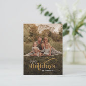 Cartes Pour Fêtes Annuelles Calligraphie de vacances rétro rustique Photo (Debout devant)