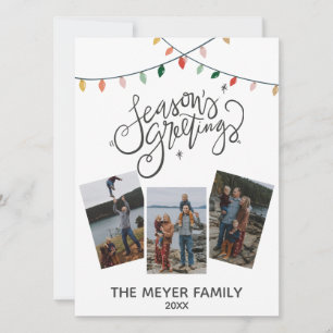 Cartes Pour Fêtes Annuelles Calligraphie de voeux de la saison Lumières de Noë