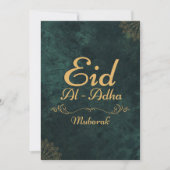 Cartes Pour Fêtes Annuelles Calligraphie d'or Aïd Al-Adha Moubarak 2025 (Devant)