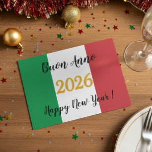Cartes Pour Fêtes Annuelles Calligraphie Drapeau Italien 2026
