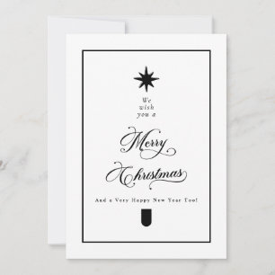 Cartes Pour Fêtes Annuelles Calligraphie élégante simple Photo en noir et blan