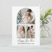 Cartes Pour Fêtes Annuelles Calligraphie Encre Script 3 Arche Photo Nouvel An (Debout devant)