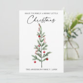 Cartes Pour Fêtes Annuelles Calligraphie Encre Script Aquarelle Arbre Vert (Debout devant)