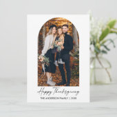 Cartes Pour Fêtes Annuelles Calligraphie Encre Script Arche Photo Thanksgiving (Debout devant)
