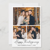 Cartes Pour Fêtes Annuelles Calligraphie Encre Script Bon thanksgiving 3 Photo (Devant)