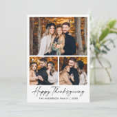 Cartes Pour Fêtes Annuelles Calligraphie Encre Script Bon thanksgiving 3 Photo (Debout devant)