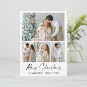 Cartes Pour Fêtes Annuelles Calligraphie Encre Script Joyeux Noël 4 Photos (Debout devant)